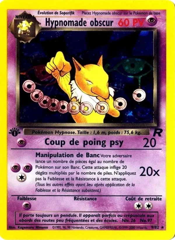 Hypnomade obscur 9/82 - Team Rocket - 1re Édition - Pokémon JCC