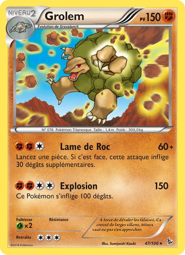 Grolem 47/106 - Étincelles - Pokémon JCC