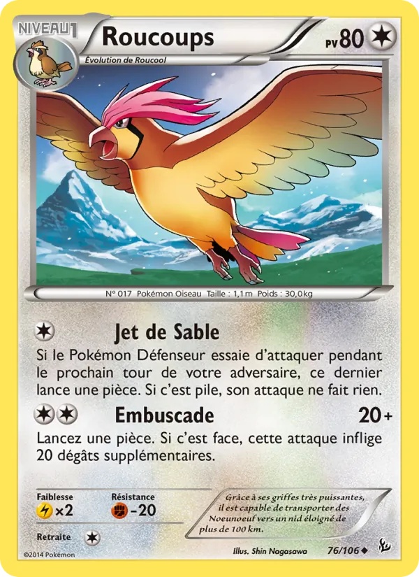 Roucoups 76/106 - Étincelles - Pokémon JCC