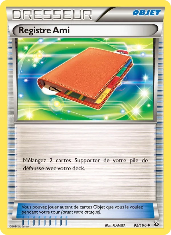 Registre Ami 92/106 - Étincelles - Pokémon JCC