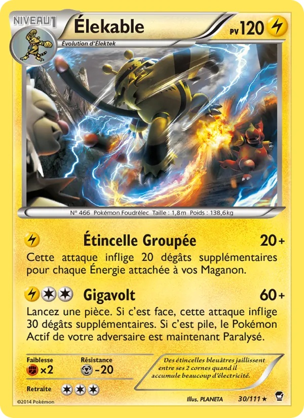 Élekable 30/111 - Poings Furieux - Pokémon JCC