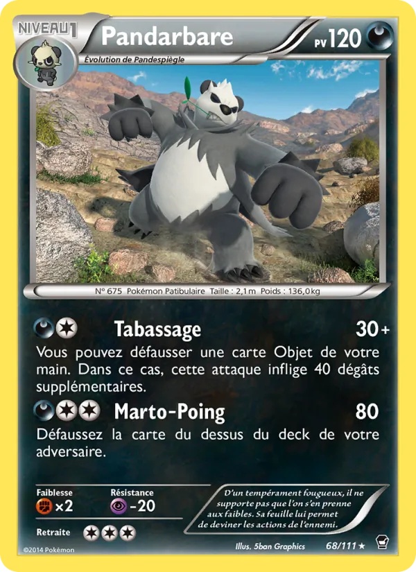 Pandarbare 68/111 - Poings Furieux - Pokémon JCC