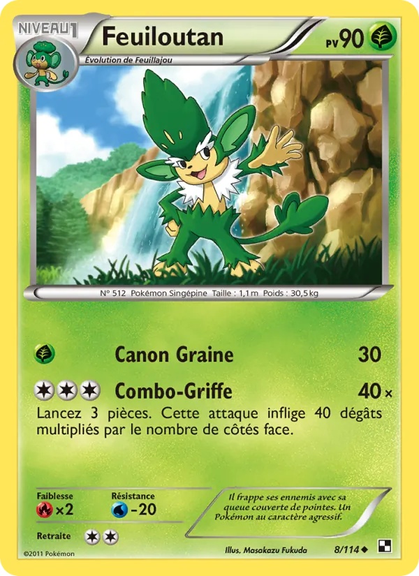 Feuiloutan 8/114 - Noir & Blanc - Pokémon JCC