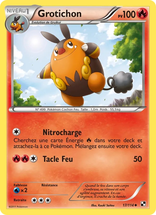 Grotichon 17/114 - Noir & Blanc - Pokémon JCC