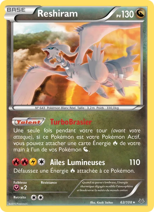 Reshiram 63/108 - Ciel Rugissant - Pokémon JCC