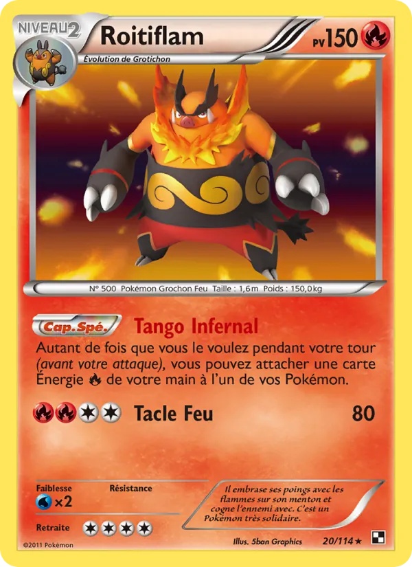 Roitiflam 20/114 - Noir & Blanc - Pokémon JCC