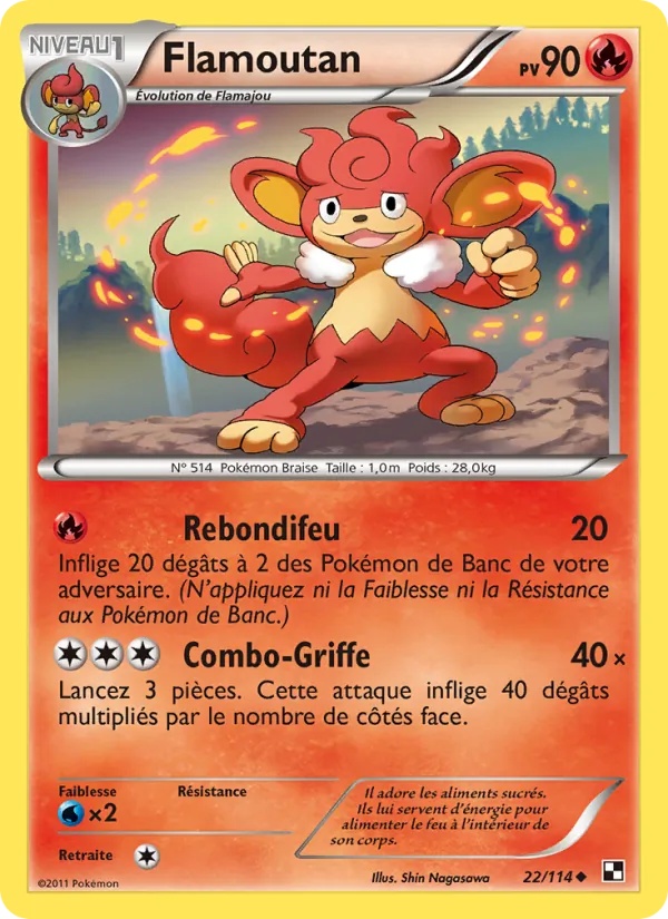 Flamoutan 22/114 - Noir & Blanc - Pokémon JCC
