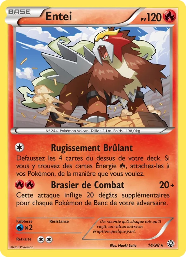 Entei 14/98 - Origines Antiques - Pokémon JCC