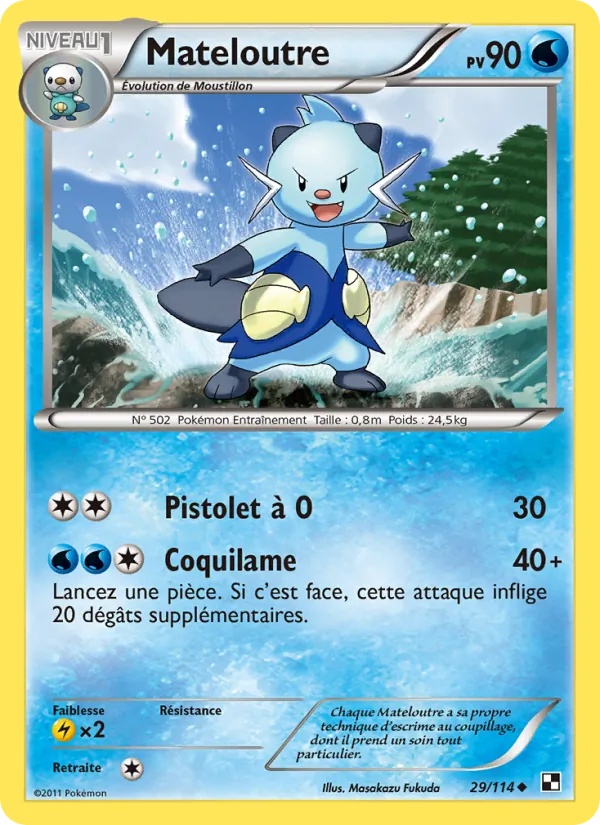 Mateloutre 29/114 - Noir & Blanc - Pokémon JCC