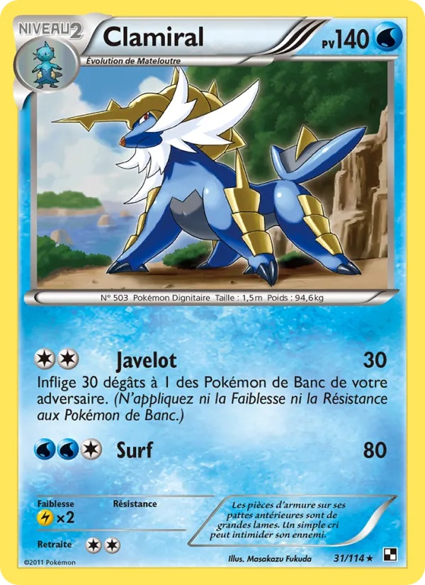 Clamiral 31/114 - Noir & Blanc - Pokémon JCC