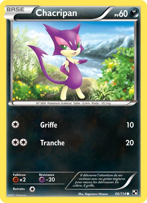 Chacripan 66/114 - Noir & Blanc - Pokémon JCC