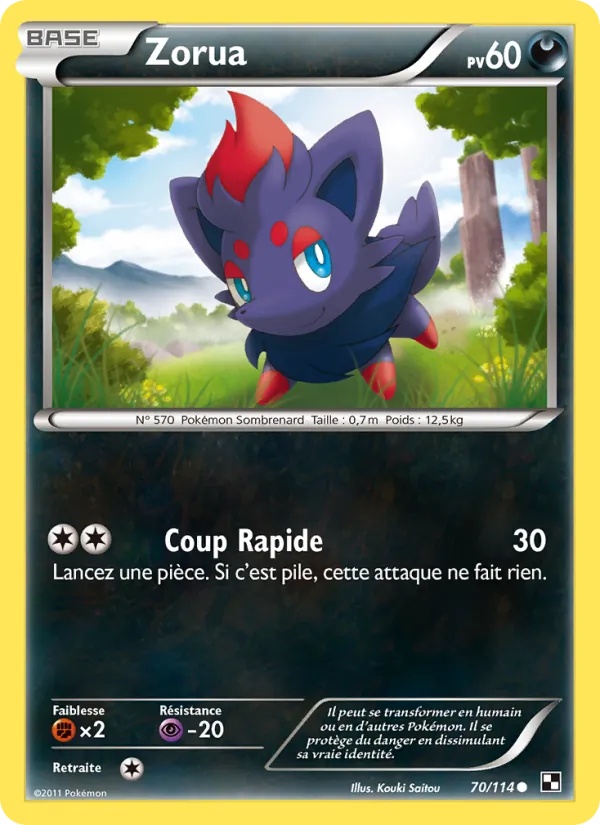 Zorua 70/114 - Noir & Blanc - Pokémon JCC