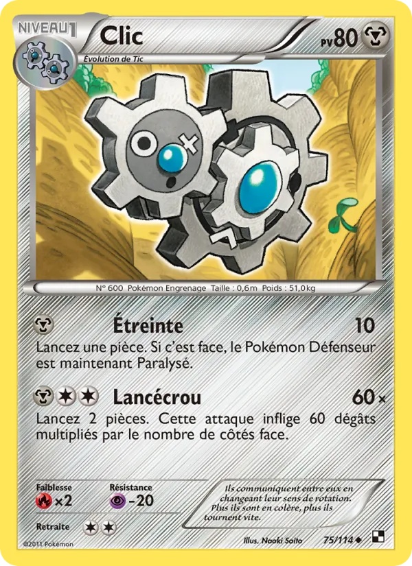 Clic 75/114 - Noir & Blanc - Pokémon JCC