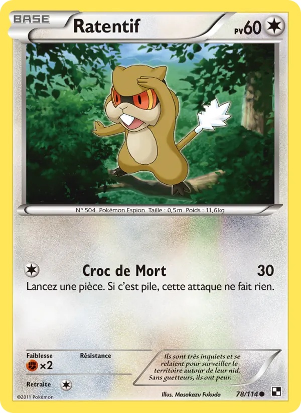 Ratentif 78/114 - Noir & Blanc - Pokémon JCC