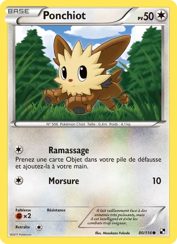 Ponchiot 80/114 - Noir & Blanc - Pokémon JCC