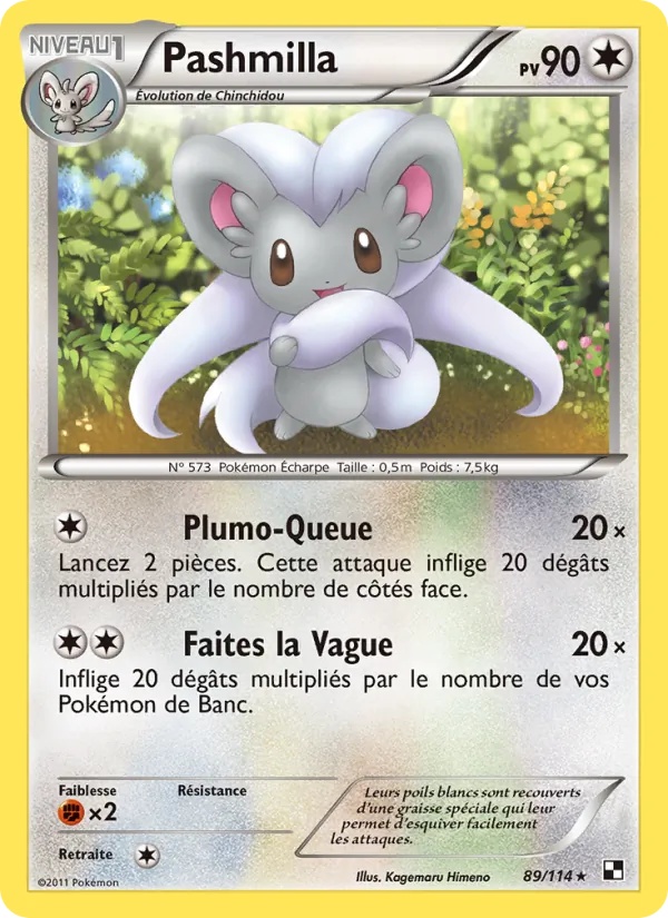 Pashmilla 89/114 - Noir & Blanc - Pokémon JCC