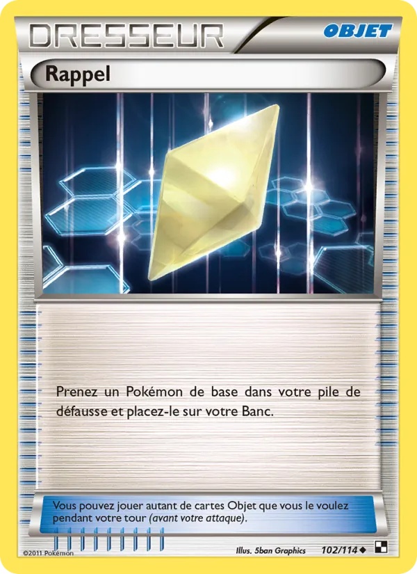 Rappel 102/114 - Noir & Blanc - Pokémon JCC