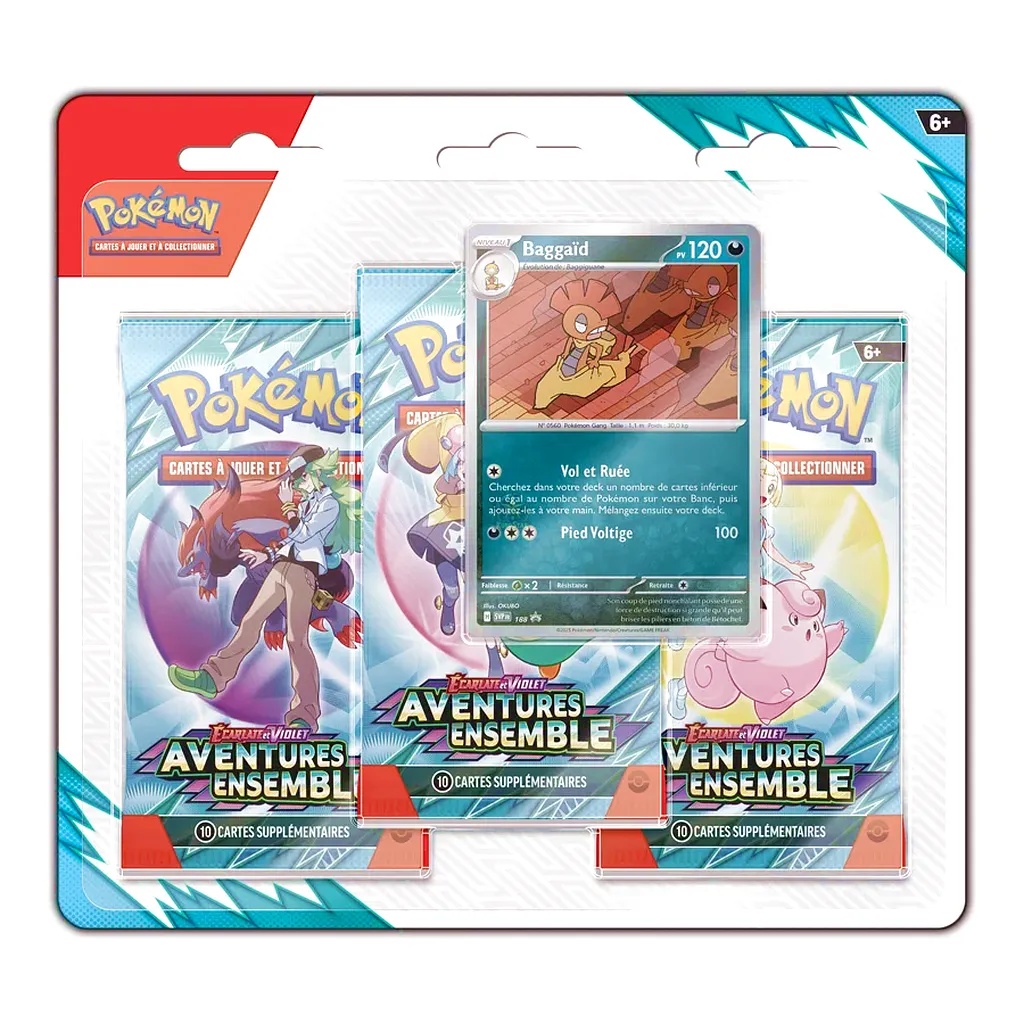 Tripack Pokémon EV9 : Aventures Ensembles (Modèle Aléatoire)
