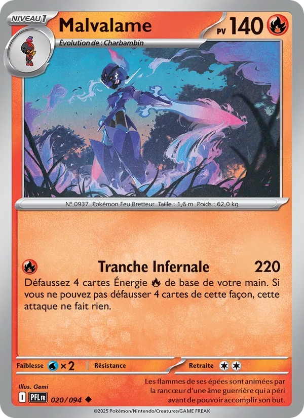 Malvalame 020/94 - Flammes Fantasmagoriques - Pokémon JCC