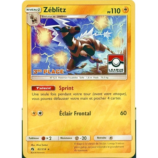 Zéblitz 3ème place Pokémon League