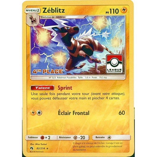 Zéblitz 4ème place Pokémon League