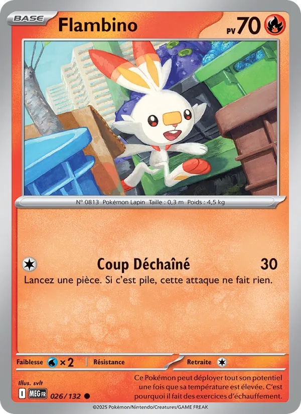 Flambino 026/132 - Méga-Évolution - Reverse - Pokémon JCC