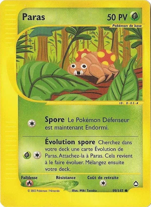 Paras 99/147 - Aquapolis - Reverse - Pokémon JCC