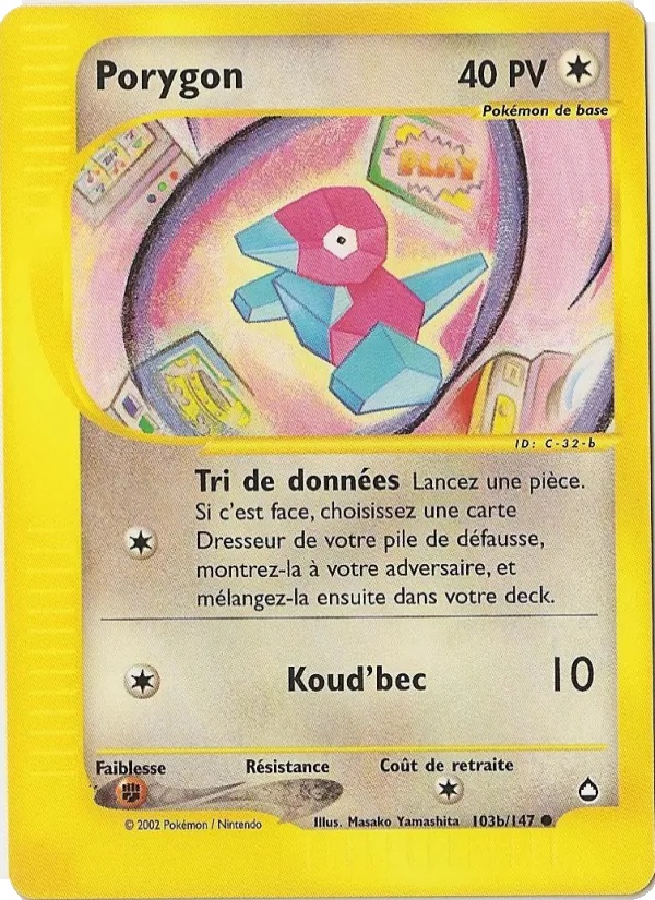 Porygon 103b/147 - Aquapolis - Reverse - Pokémon JCC