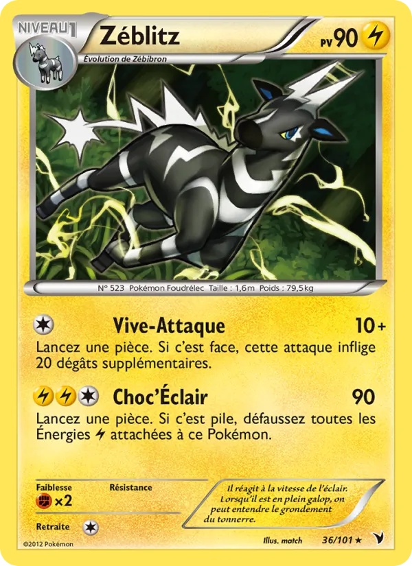 Zéblitz 36/101 - Nobles Victoires - Pokémon JCC