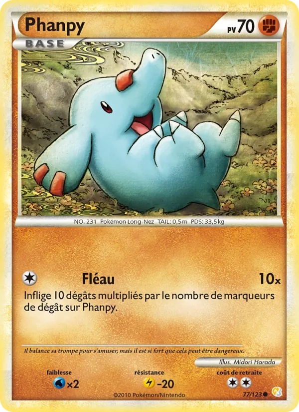Phanpy 77/123 - HeartGold SoulSilver - Reverse - Pokémon JCC