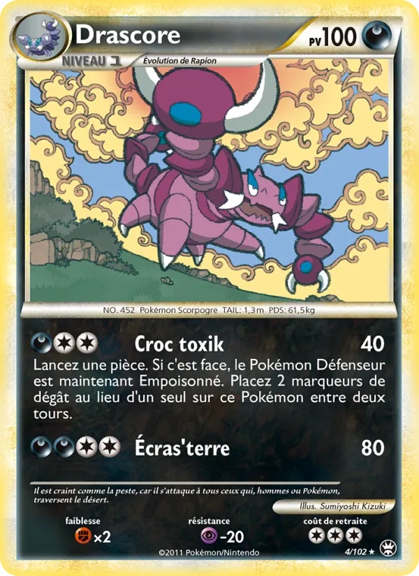 Drascore 4/102 - Triomphant - Reverse - Pokémon JCC