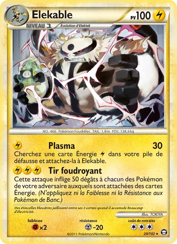 Élekable 20/102 - Triomphant - Reverse - Pokémon JCC