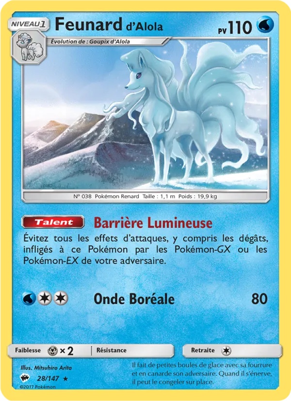Feunard d’Alola 28/147 - Ombres Ardentes - Holo Cracked Ice - Pokémon JCC