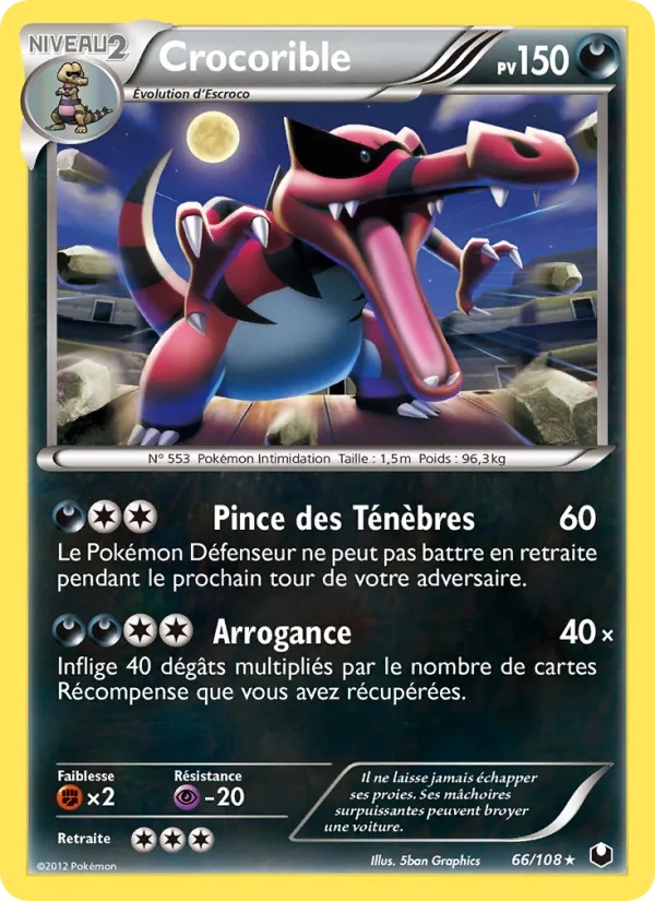 Crocorible 66/108 - Explorateurs Obscurs - Pokémon JCC