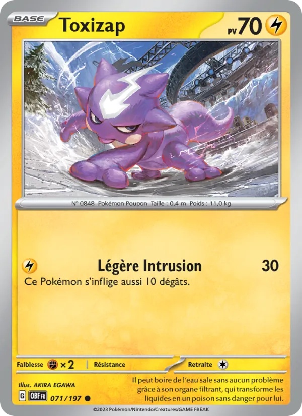 Toxizap 071/197 - Flammes Obsidiennes - Reverse - Pokémon JCC