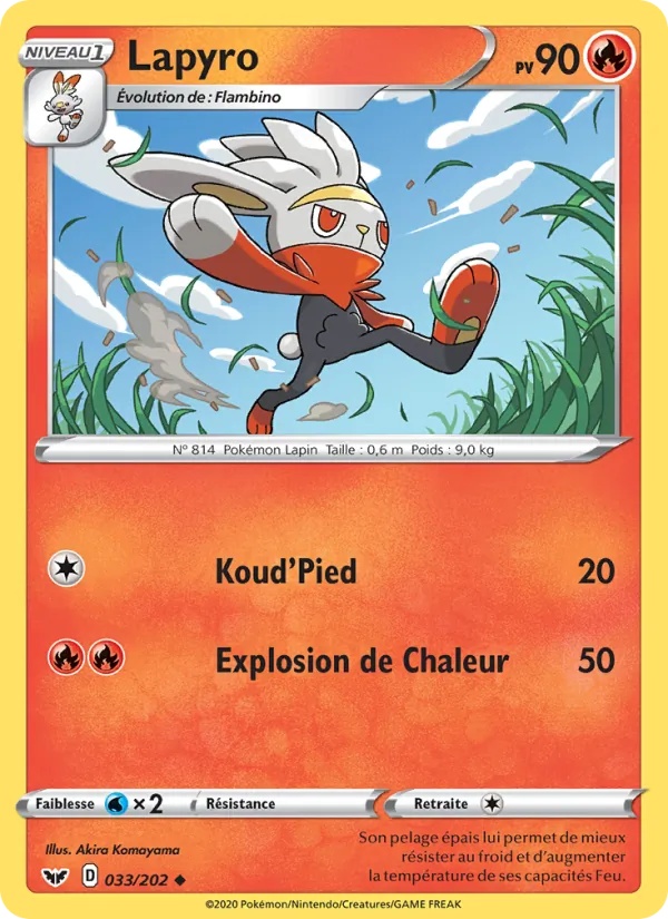 Lapyro 33/202 - Épée et Bouclier - Reverse - Pokémon JCC