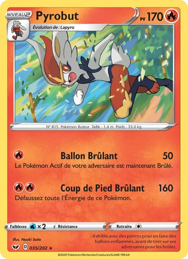 Pyrobut 35/202 - Épée et Bouclier - Reverse - Pokémon JCC