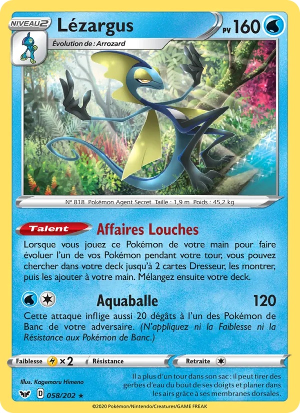 Lézargus 58/202 - Épée et Bouclier - Reverse - Pokémon JCC