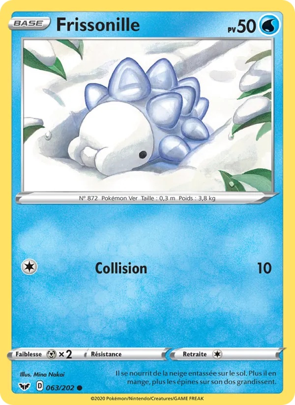 Frissonille 63/202 - Épée et Bouclier - Reverse - Pokémon JCC
