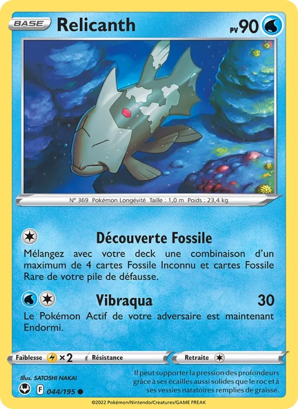 Relicanth 044/195 - Tempête Argentée - Reverse - Pokémon JCC