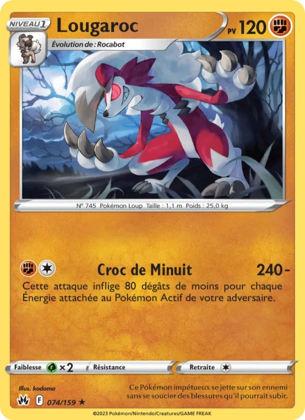 Lougaroc 074/159 - Zénith Suprême - Reverse - Pokémon JCC