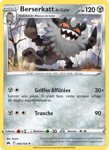 Berserkatt de Galar 085/159 Reverse