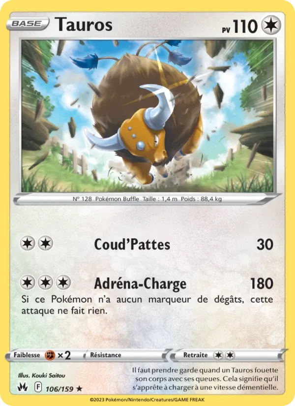 Tauros 106/159 - Zénith Suprême - Reverse - Pokémon JCC