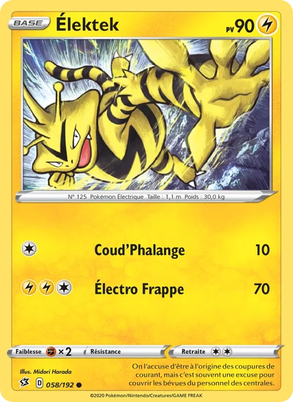 Élektek 58/192 - Clash des Rebelles - Reverse - Pokémon JCC