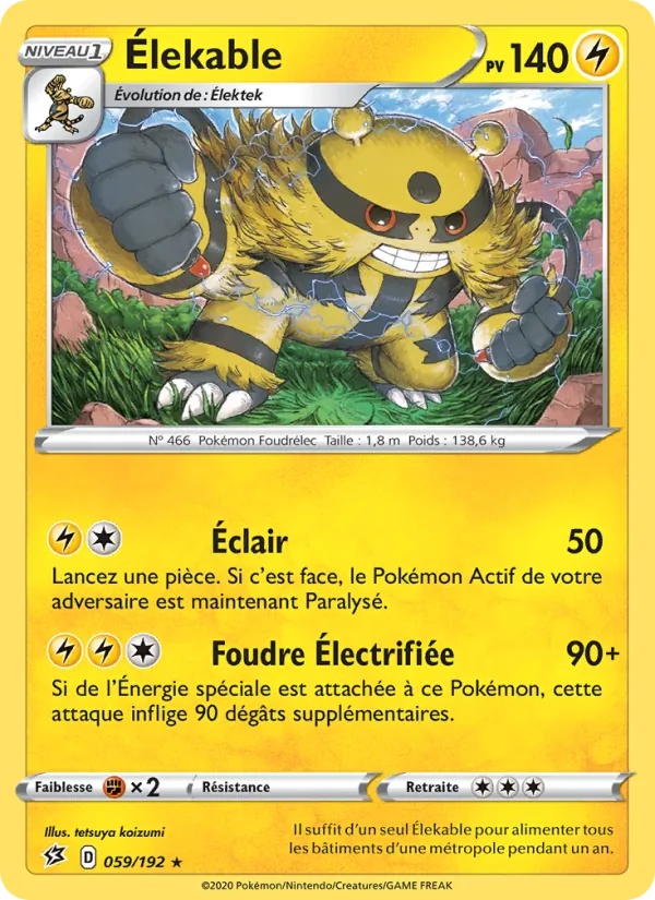 Élekable 59/192 - Clash des Rebelles - Reverse - Pokémon JCC