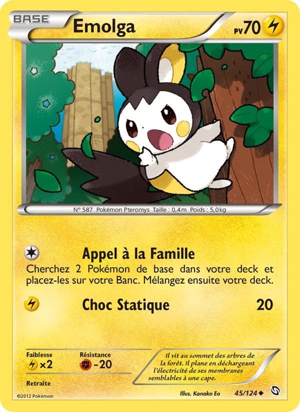 Emolga 45/124 - Dragons Éxaltés - Pokémon JCC