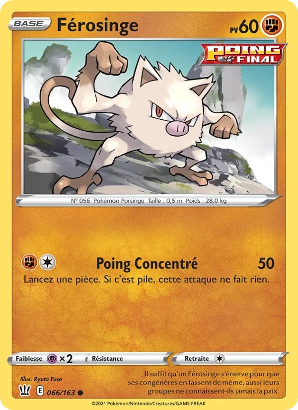 Férosinge 66/163 - Styles de combat - Reverse - Pokémon JCC