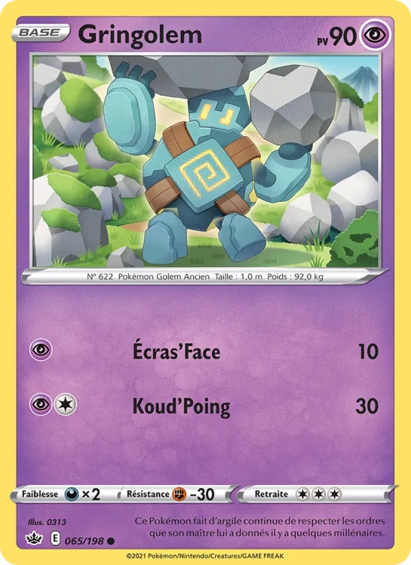 Gringolem 65/198 - Règne de Glace - Reverse - Pokémon JCC
