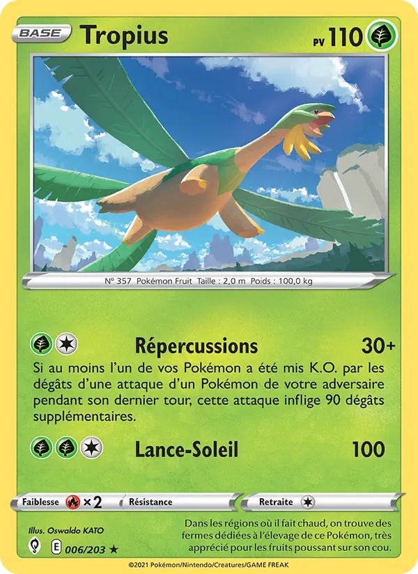 Tropius 6/203 - Évolution Céleste - Reverse - Pokémon JCC