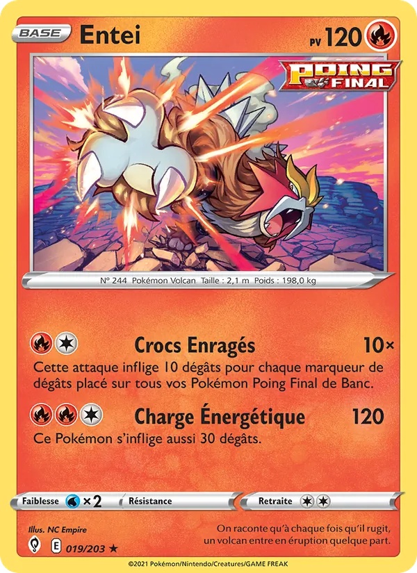 Entei 19/203 - Évolution Céleste - Reverse - Pokémon JCC